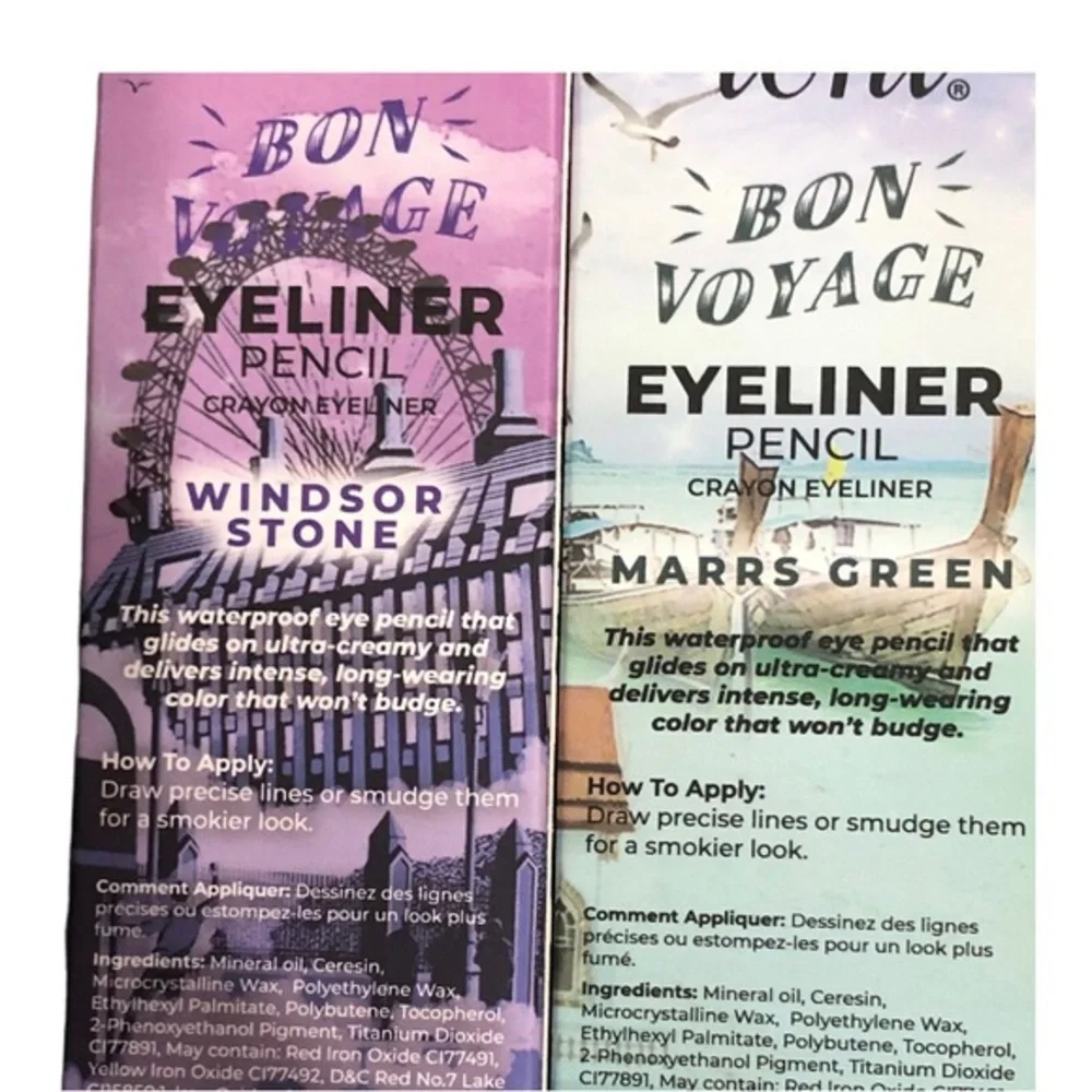 2pack metallic green and purple‎ waterproof smooth eyeliner pencils new